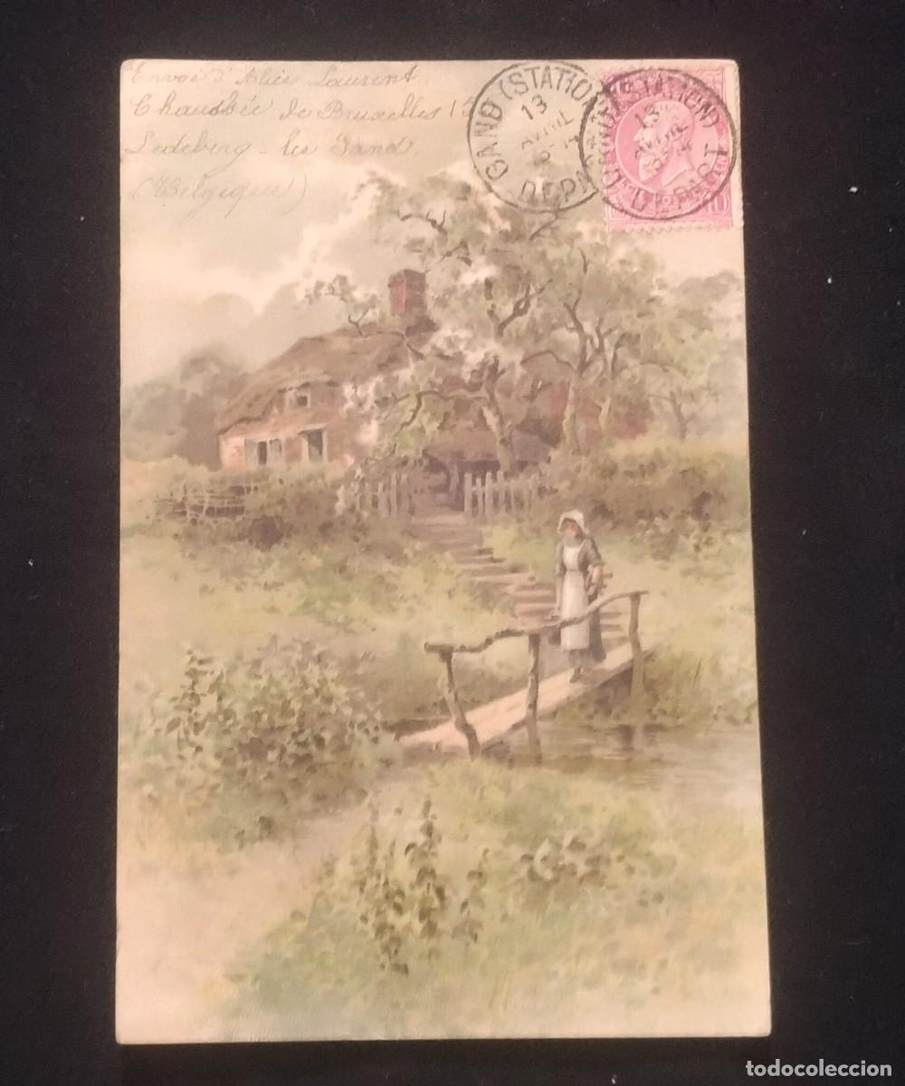 Coleccionismo cromos antiguos: TS) CIRCA 1909 BELGIUM, POSTCARD,WITH THE KING LEOPOLD II,XF.
