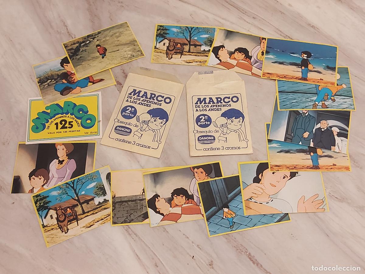 Colecionismo Cromos antigos: MARCO | DE LOS APENINOS A LOS ANDES | DANONE | 14 CROMOS + 2 SOBRES | 2&ordf; PARTE