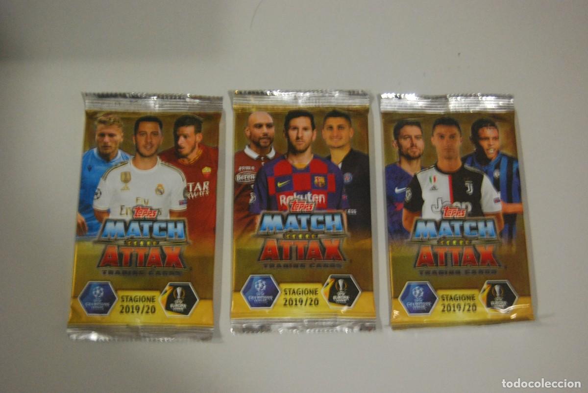 Coleccionismo cromos antiguos: LOTE 3 SOBRES SIN ABRIR TOPPS MATCH ATTAX 2019-20 TRES VARIANTES DISTINTAS (VER FOTOS)