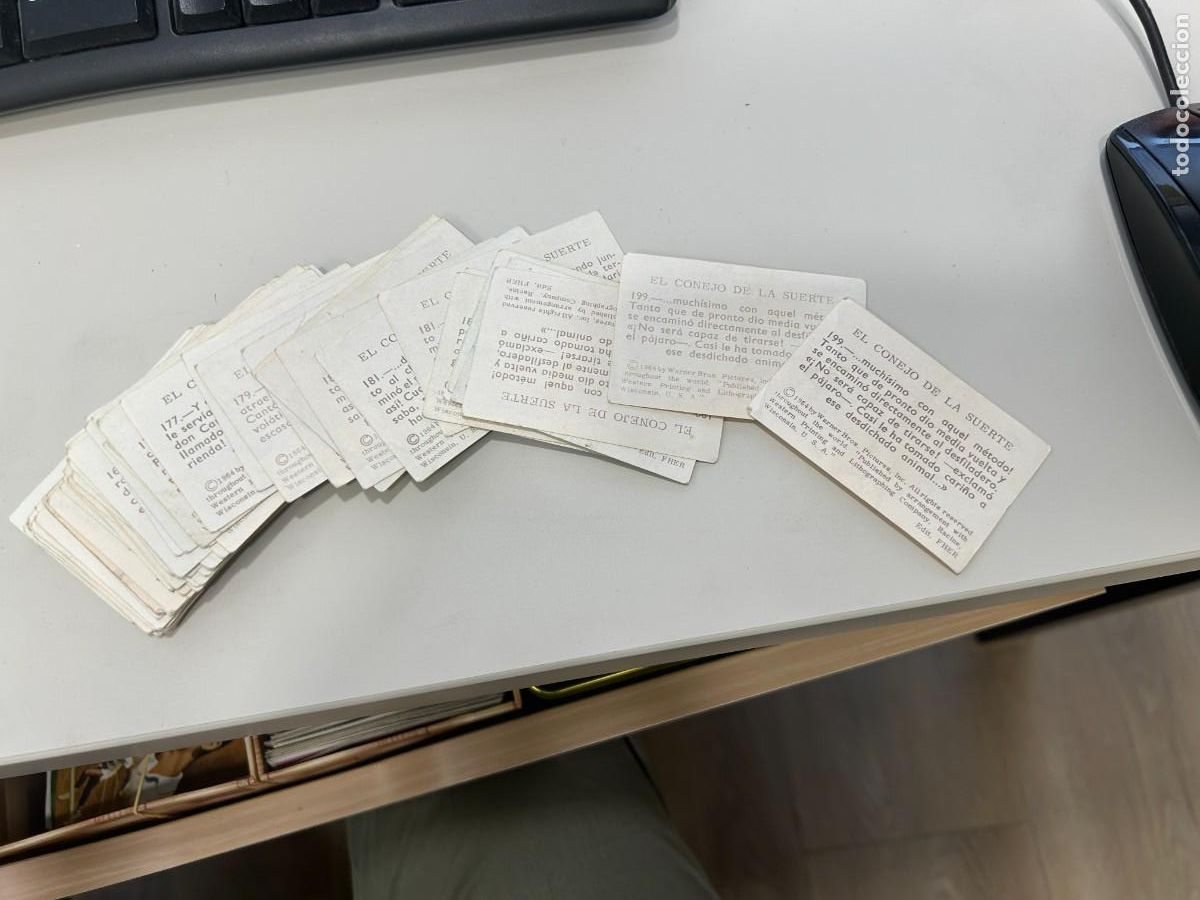 Coleccionismo cromos antiguos: el conejo de la suerte lote de 76 cromos nuevos menos 3 cromos que son despegados