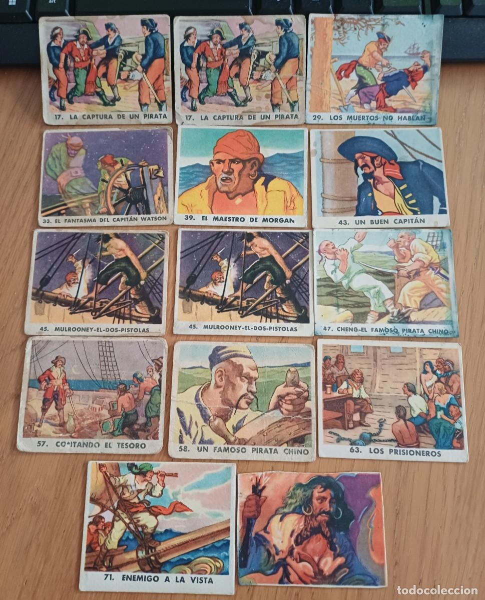 Coleccionismo cromos antiguos: 14 cromos GOMA PARA MASCAR BOBLERO, SERIE PIRATAS