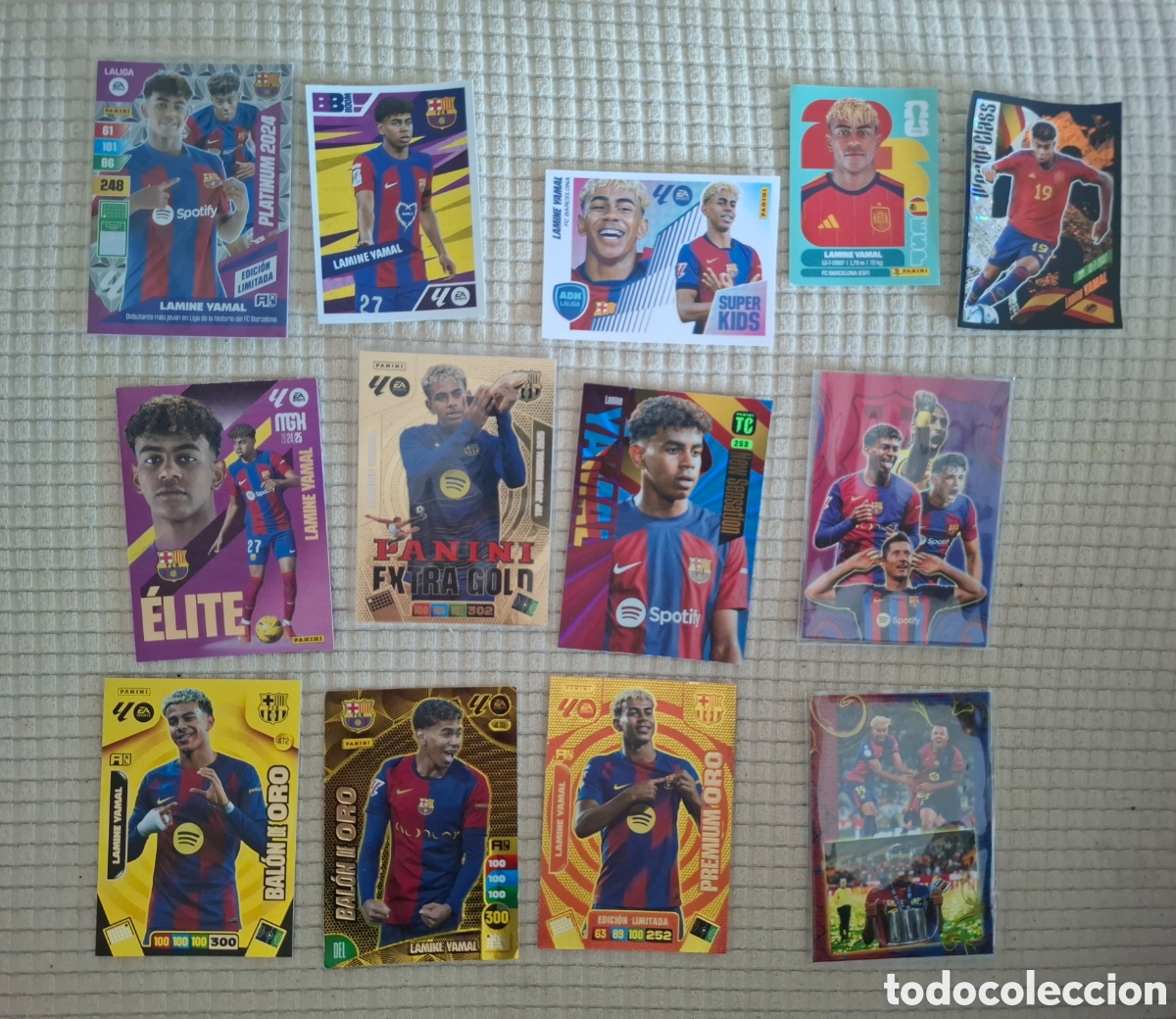 Colecionismo Cromos antigos: Lamine Yamal lote bal&oacute;n oro