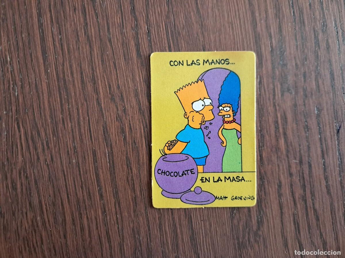 Coleccionismo cromos antiguos: cromo de bollycao Los Simpsons, con las manos...en la masa ..., a&ntilde;o 1991
