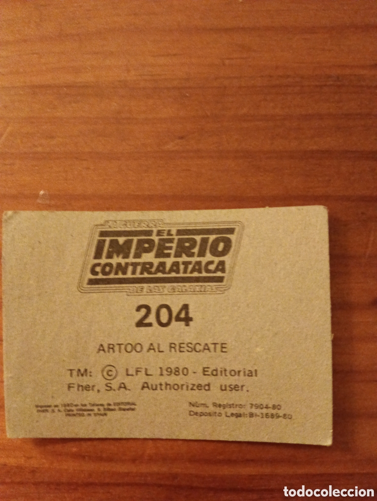 Coleccionismo cromos antiguos: cromo el Imperio Contraataca, n&ordm; 204 - Foto 2