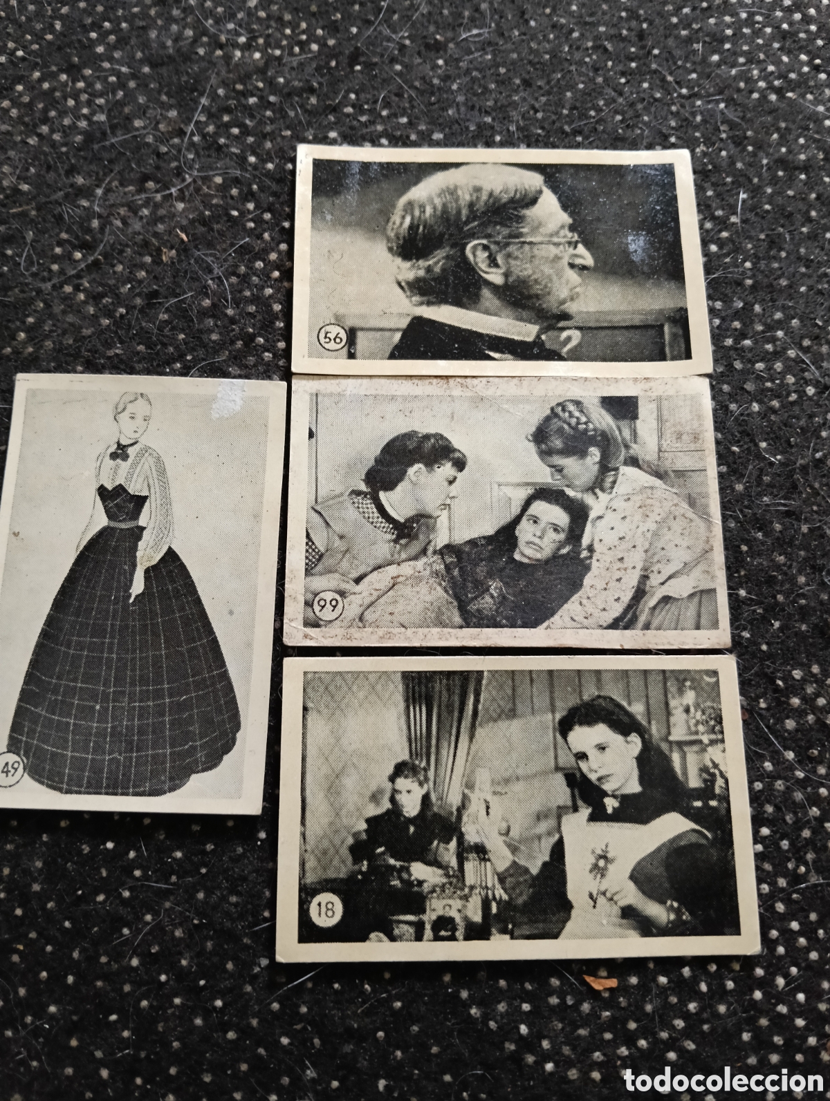 Coleccionismo cromos antiguos: 4 cromos de Mujercitas Editorial Cliper A&ntilde;o 1952 - Nunca pegados