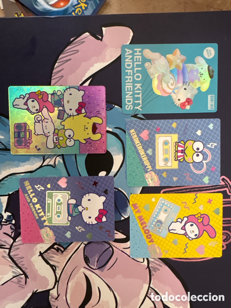 Coleccionismo cromos antiguos: Lote 5 Cartas Hello Kitty and Friends Panini &ndash; Incluye Hologr&aacute;fica Especial Radio