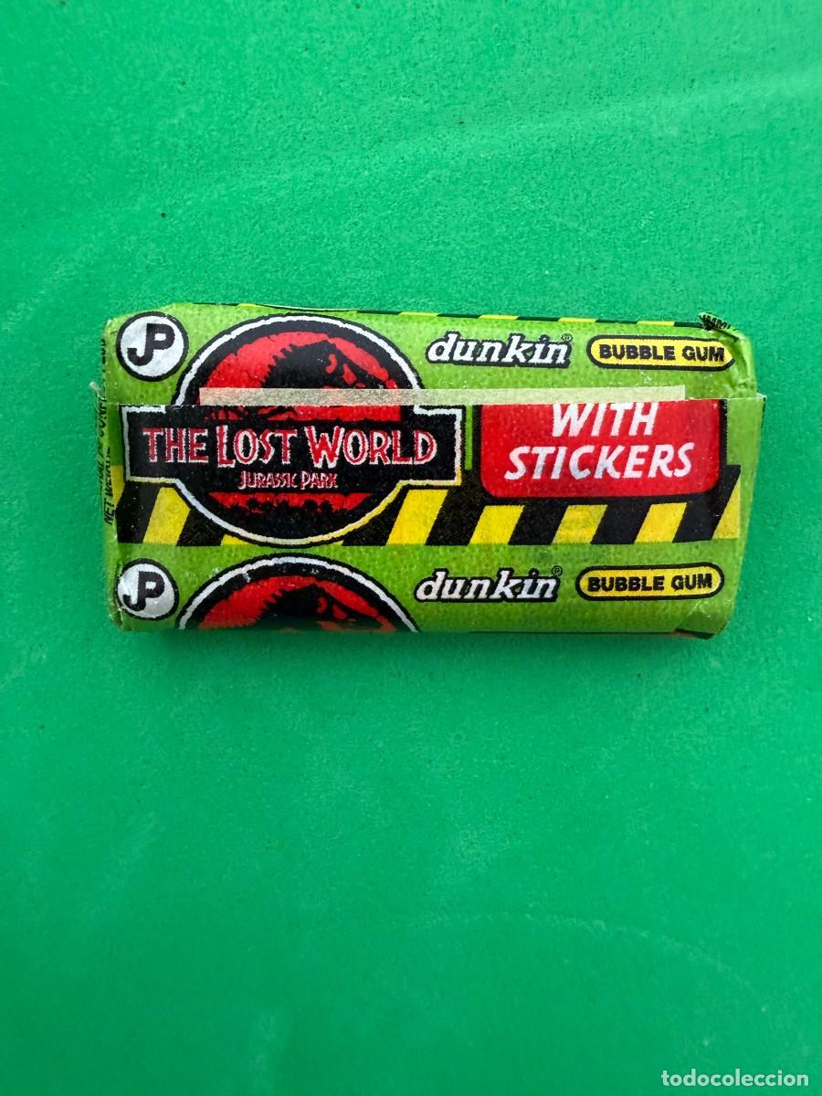 Coleccionismo cromos antiguos: Chicle cerrado sin abrir Dunkin Jurassic Park - The Lost World