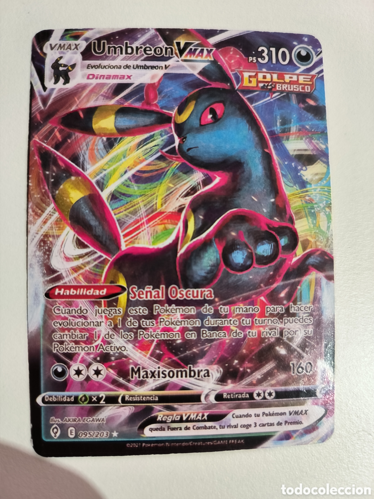 Coleccionismo cromos antiguos: Carta Pok&eacute;mon Unbreon VMAX Se&ntilde;al oscura