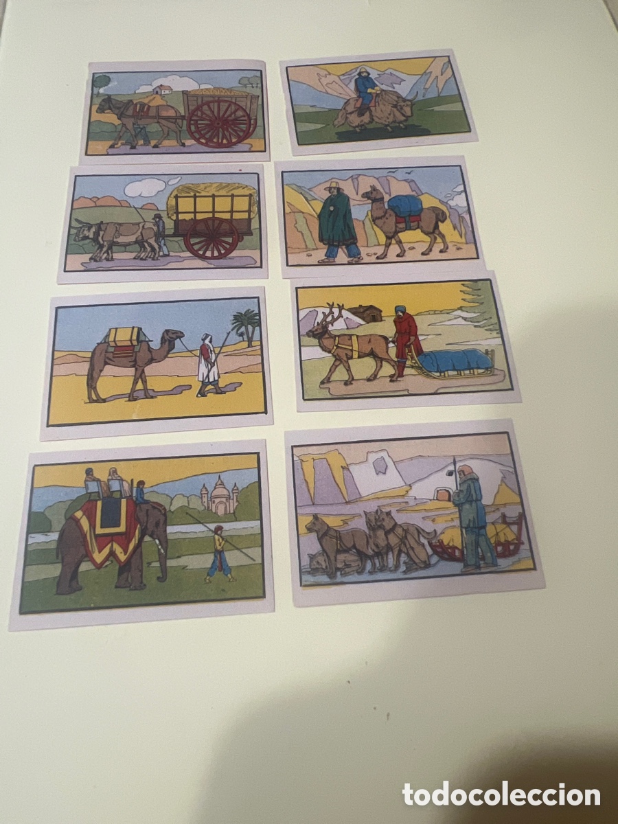 Coleccionismo cromos antiguos: C2303. Serie 8 ANIMALES DE TRACCI&Oacute;N. COMPLETA. 8 CROMOS EN UNA TIRA, Circa 1960.