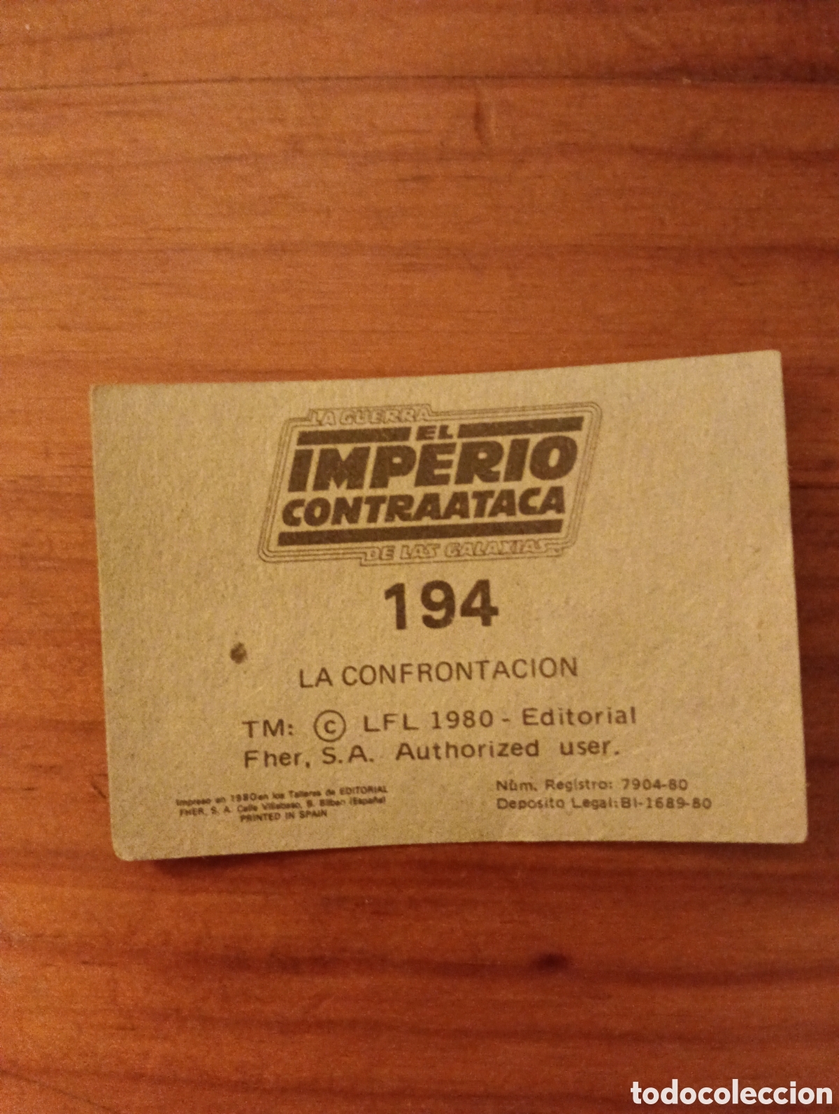 Coleccionismo cromos antiguos: cromo de el imperio contraataca, 194 - Foto 2