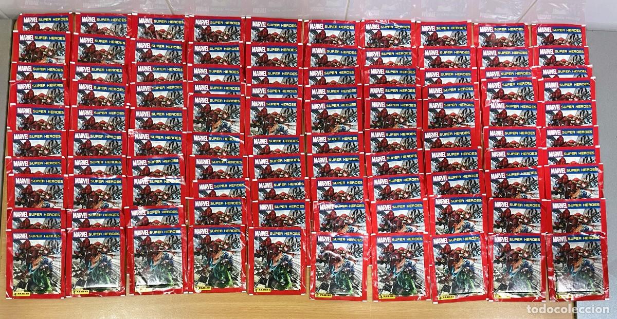 Coleccionismo cromos antiguos: LOTE DE 100 SOBRES PARA EL &Aacute;LBUM MARVEL SUPER H&Eacute;ROES DE PANINI (2017)
