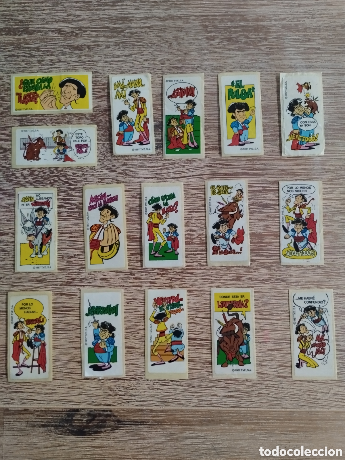 Coleccionismo cromos antiguos: Lote de 16 cromos chicles - Duo Sacapuntas - Sin Pegar - TVE 1987 - Pulga y Linterna - Pegatinas