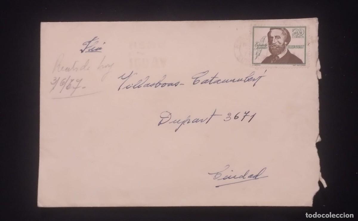 Coleccionismo cromos antiguos: TS) 1967 URUGUAY,WITH THE JURIST AND POLITICIAN EDUARDO ACEVEDO,CIRCULATE COVER.