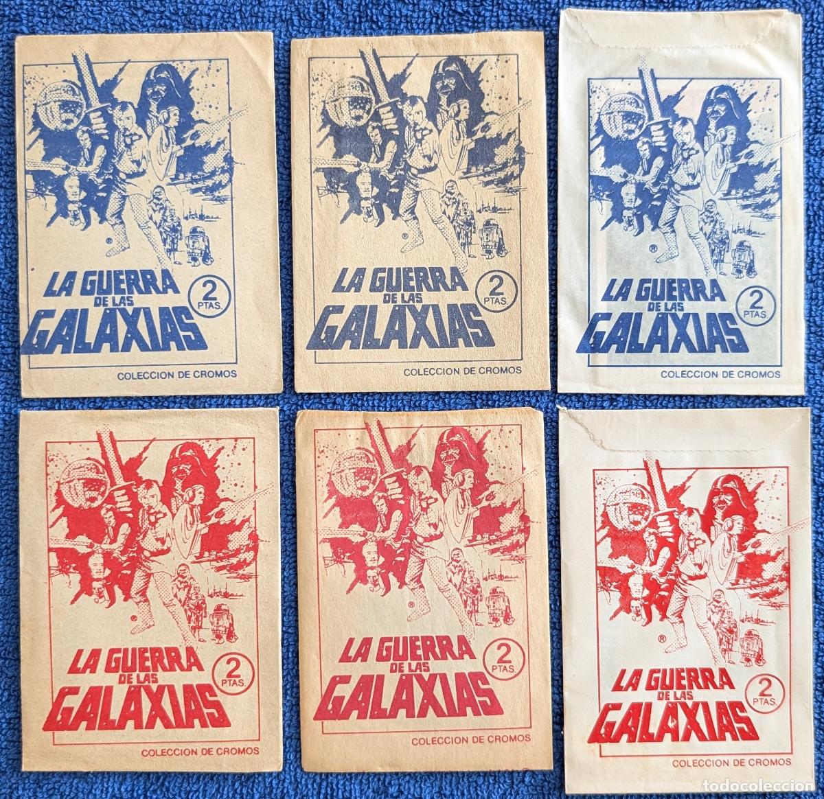 Coleccionismo cromos antiguos: Lote de 6 sobres cerrados y diferentes - Star Wars - La guerra de las galaxias - Pacosa Dos (1977)