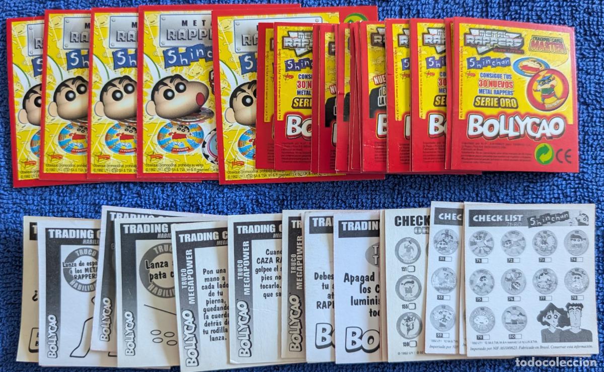 Coleccionismo cromos antiguos: Lote de 38 cromos diferentes de Shin Chan - Metal Rappers - Bollycao (2003)