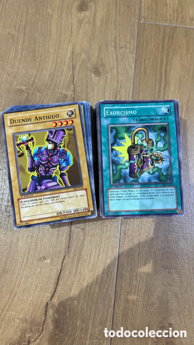 Coleccionismo cromos antiguos: Lote 221 cartas Yu-Gi-Oh! 1&ordf; Edici&oacute;n - sello dorado - espa&ntilde;ol