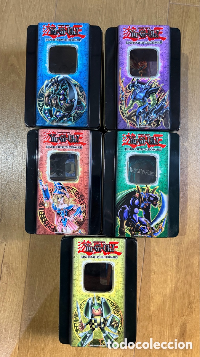 Coleccionismo cromos antiguos: Lote 5 latas coleccionables Yu-Gi-Oh! 2005 - espa&ntilde;olas/europeas - vintage