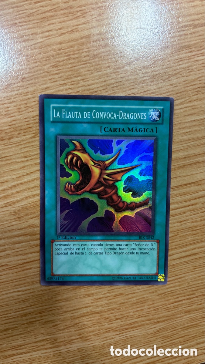 Coleccionismo cromos antiguos: Carta &ldquo;Flauta de Convoca Dragones&rdquo; Yu-Gi-Oh! C&oacute;digo BIK-S042, 1&ordf; edici&oacute;n.