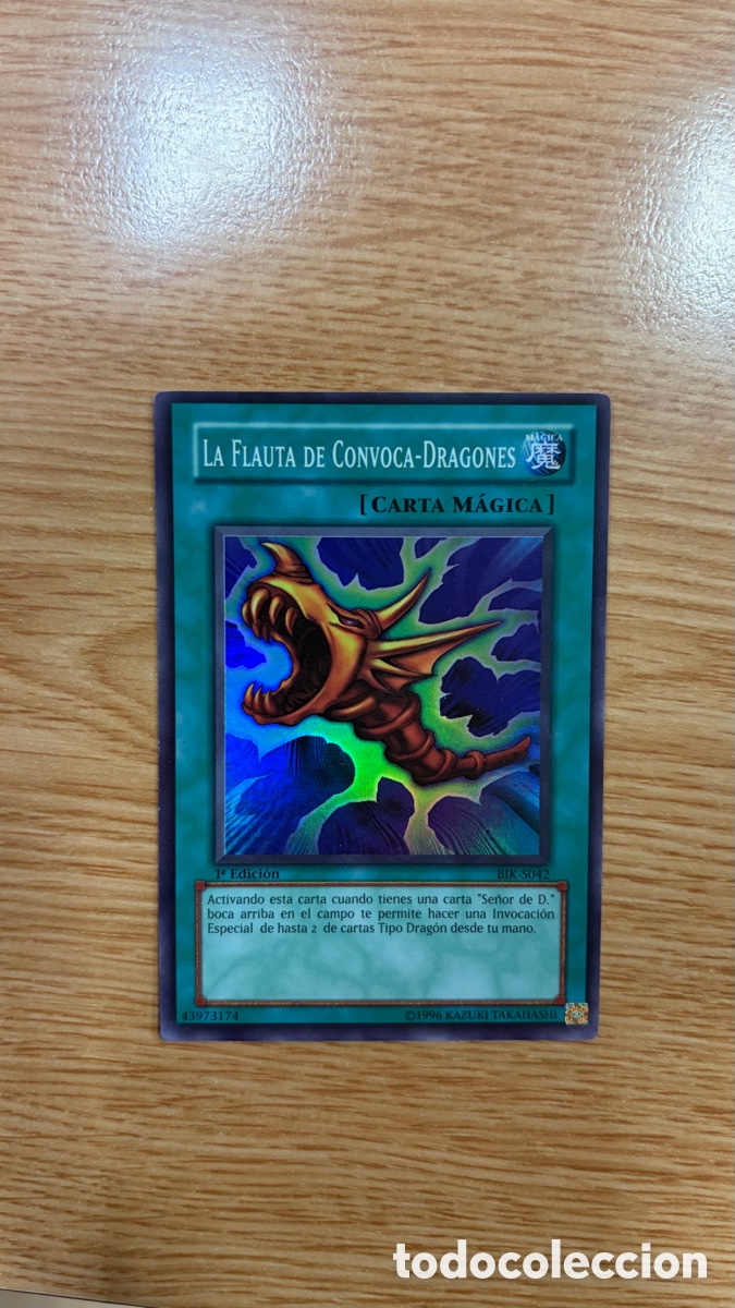 Coleccionismo cromos antiguos: Carta &ldquo;Flauta de Convoca-Dragones&rdquo; Yu-Gi-Oh! C&oacute;digo BIK-S042, 1&ordf; edici&oacute;n.