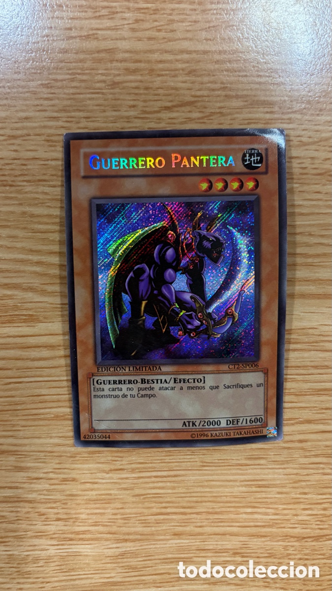 Coleccionismo cromos antiguos: Carta &ldquo;Guerrero Pantera&rdquo; Yu-Gi-Oh! C&oacute;digo CT2-SP006, edici&oacute;n limitada.