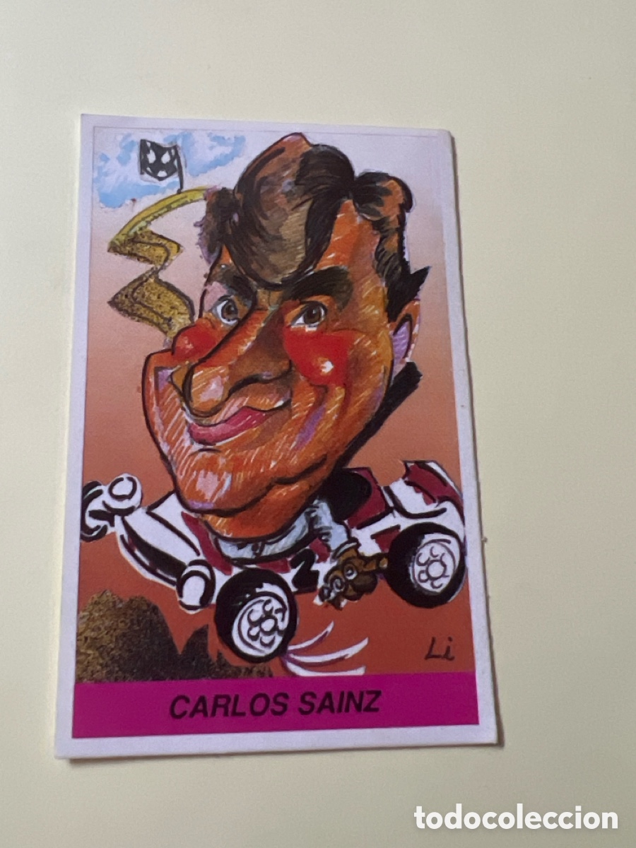 Coleccionismo cromos antiguos: E205. 8 CARLOS SAINZ - CARICATURAS EDITORIAL MILANO 1992 - CROMO SIN PEGAR -