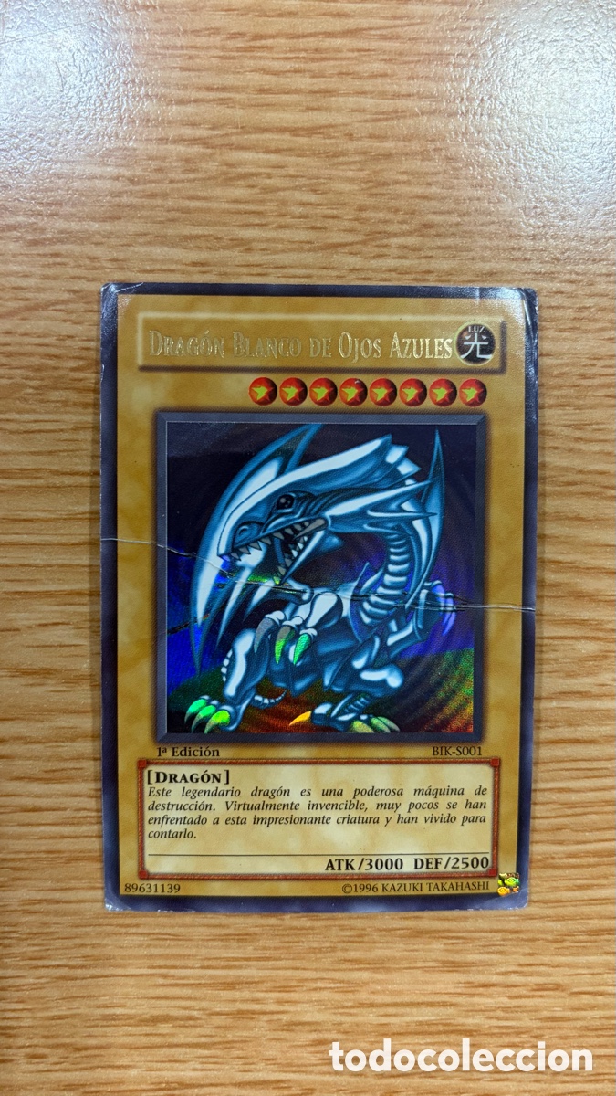 Coleccionismo cromos antiguos: Carta &ldquo;Drag&oacute;n Blanco de Ojos Azules&rdquo; Yu-Gi-Oh! C&oacute;digo BIK-S001, 1&ordf; edici&oacute;n.