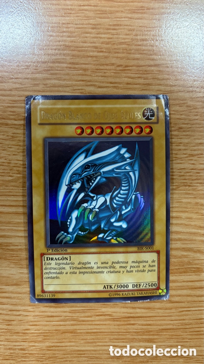 Coleccionismo cromos antiguos: Carta &ldquo;Drag&oacute;n Blanco de Ojos Azules&rdquo; Yu-Gi-Oh! C&oacute;digo BIK-S001, 1&ordf; edici&oacute;n.