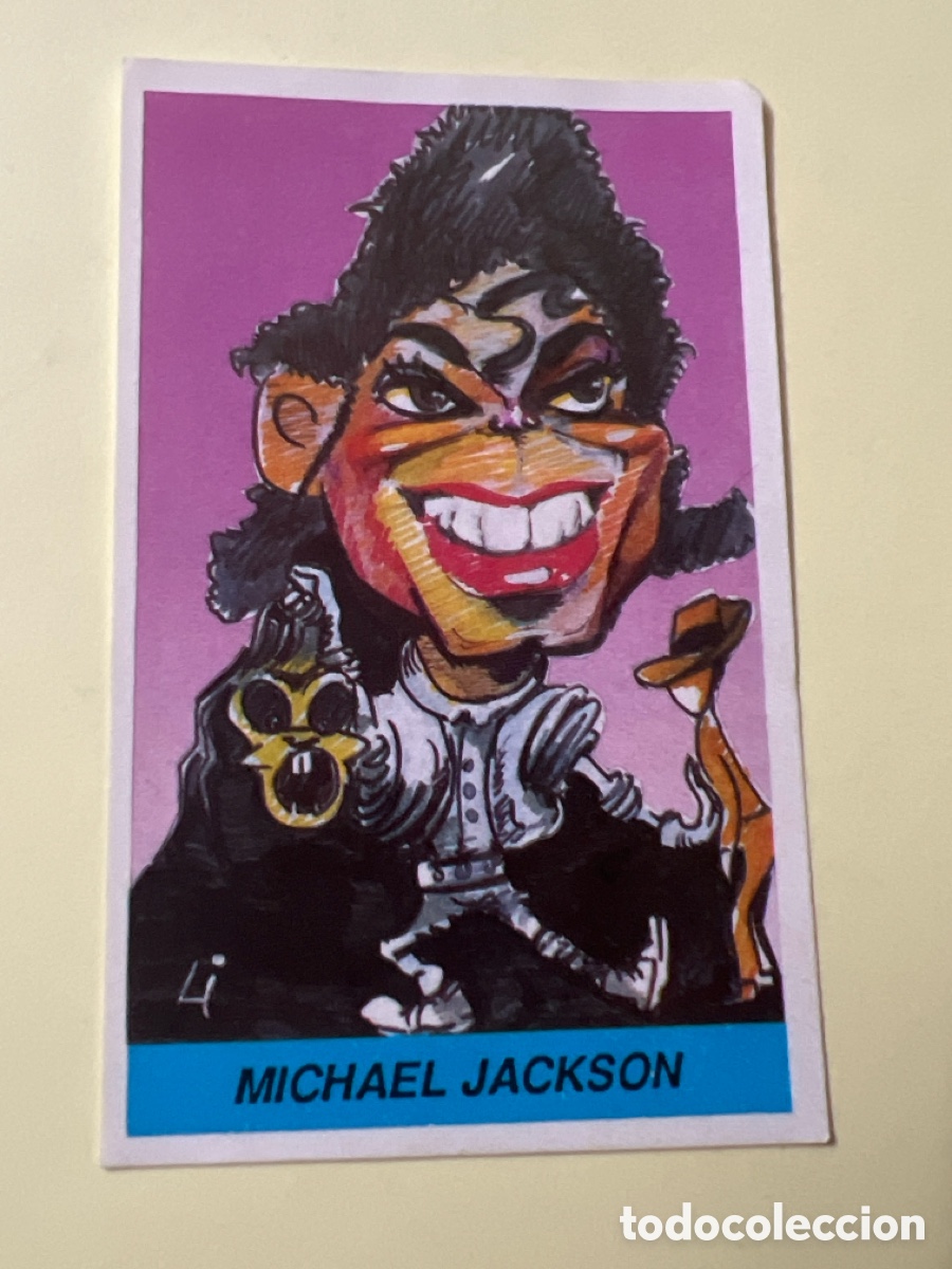 Colecionismo Cromos antigos: E210. Michael Jackson - Caricaturas n&ordm; 79 - Editorial Milano (1992)