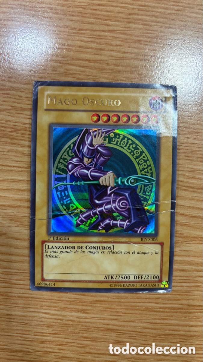 Collectable Antique Stickers: Carta &ldquo;Mago Oscuro&rdquo; Yu-Gi-Oh! C&oacute;digo BIY-S006, 1&ordf; edici&oacute;n.