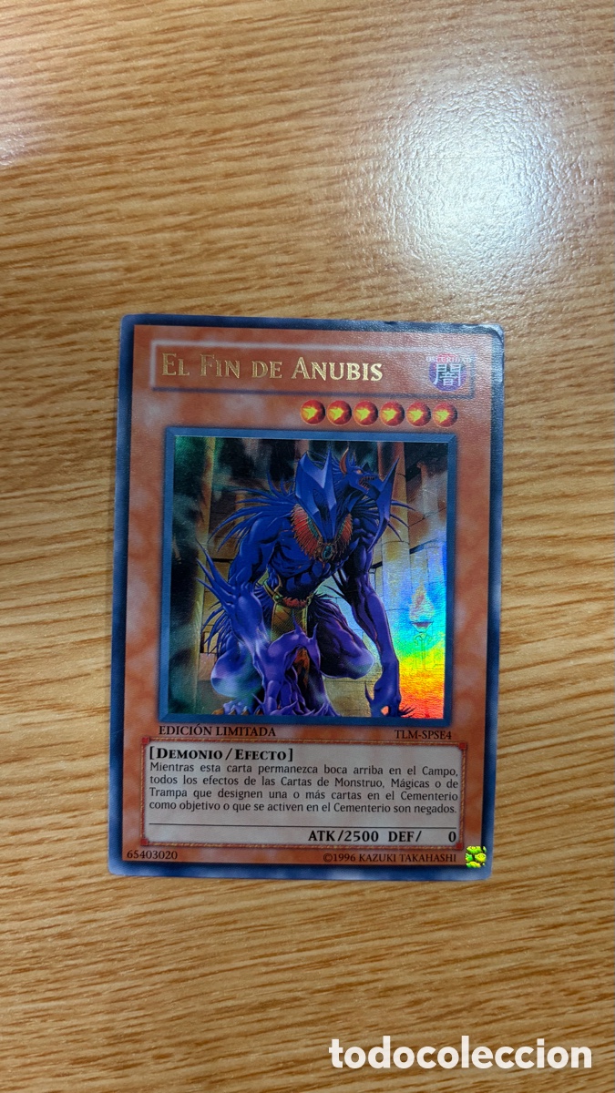 Collectable Antique Stickers: Carta &ldquo;El Fin de Anubis&rdquo; Yu-Gi-Oh! C&oacute;digo TLM-SPSE4, edici&oacute;n limitada.