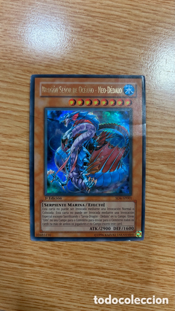 Coleccionismo cromos antiguos: Carta &ldquo;Drag&oacute;n Se&ntilde;or del Oc&eacute;ano - Neo-Daedalus&rdquo; Yu-Gi-Oh! C&oacute;digo DS4-SP001, 1 edici&oacute;n.