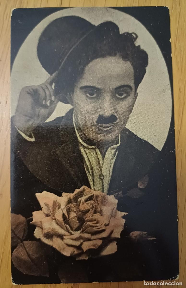 Coleccionismo cromos antiguos: Cromo postal Charles Chaplin, principales artistas cinematograficos , Salas Sabadell