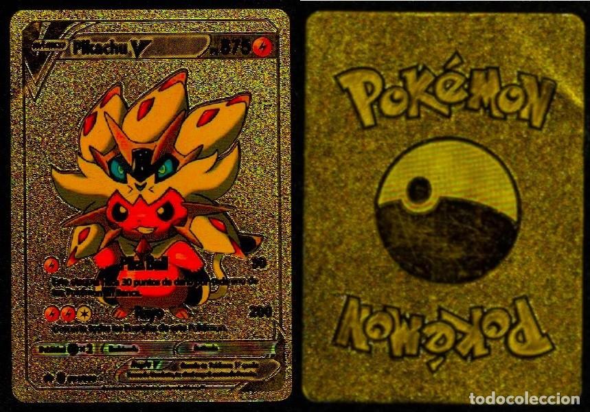 Coleccionismo cromos antiguos: Cromo POKEMON DORADO PIKACHU VUELO V ps 875.
