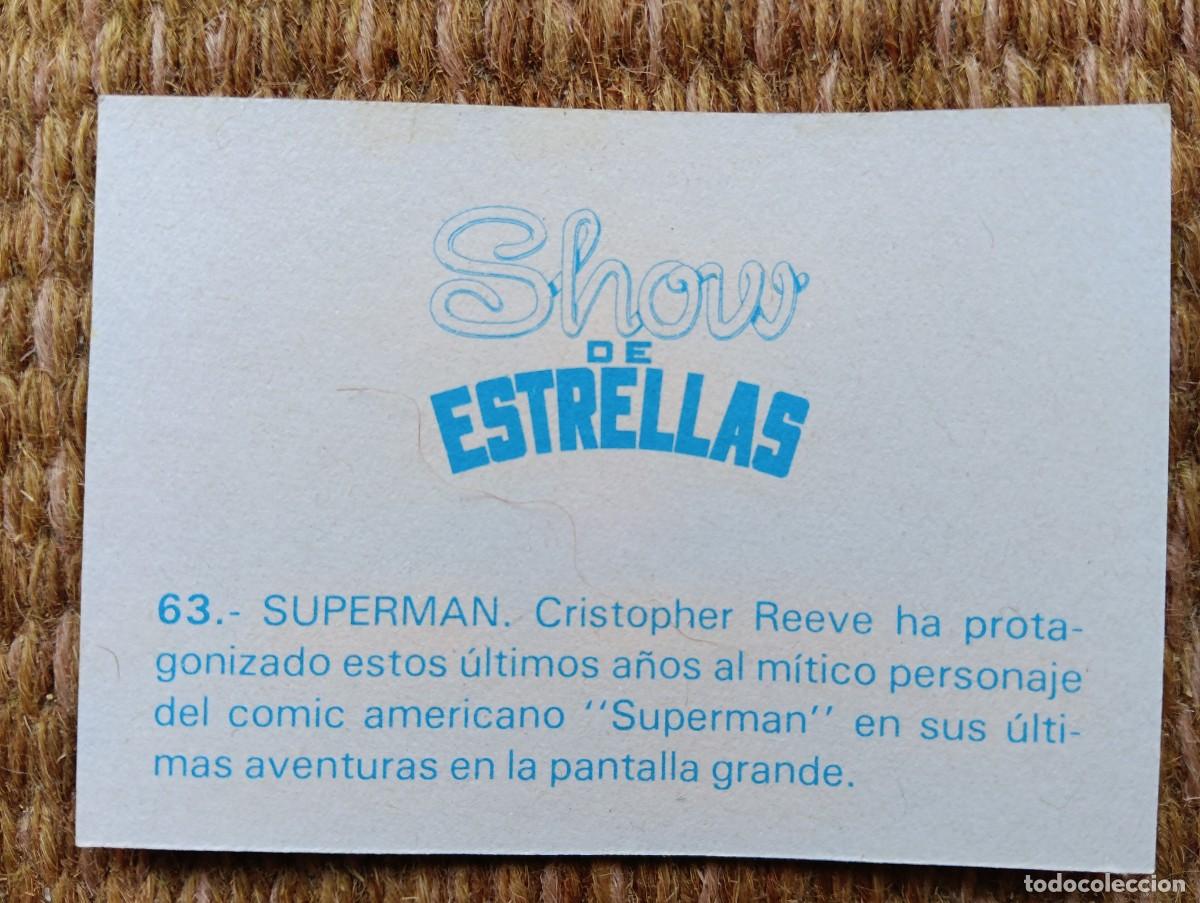 Coleccionismo cromos antiguos: show de estrellas - n&ordm; 63 - SUPERMAN - Foto 2