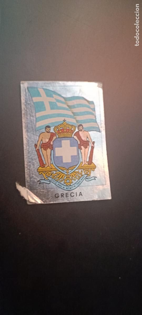Coleccionismo cromos antiguos: CROMO GRECIA, BANDERA Y ESCUDO PLATEADO NO S&Eacute; COLECCION
