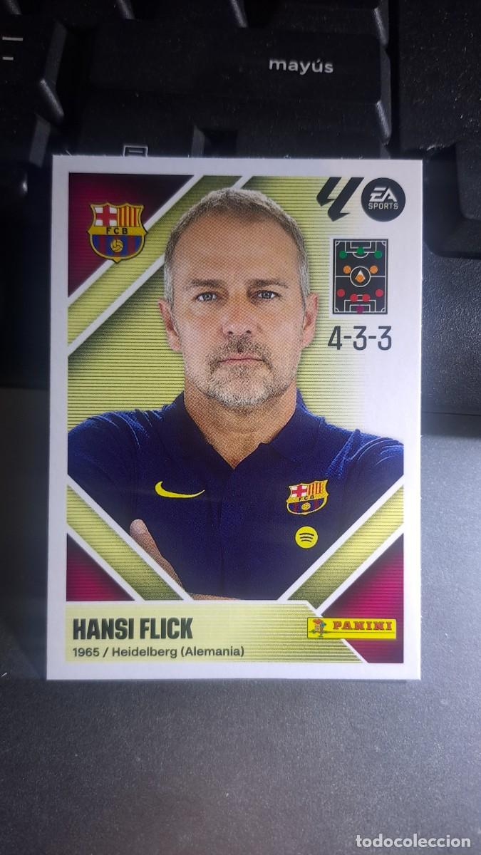 Coleccionismo cromos antiguos: CROMO HANSI FLICK 2 ENTRENADOR BARCELONA LIGA 2026 2027 26 27 ESTE PANINI NUNCA PEGADO