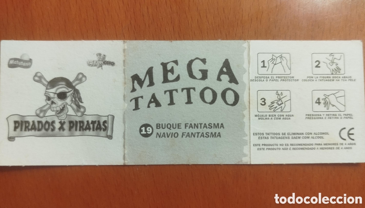 Coleccionismo cromos antiguos: Tatuaje Pirados x Piratas Matutano Chipicao N&ordm; 19 Buque Fantasma