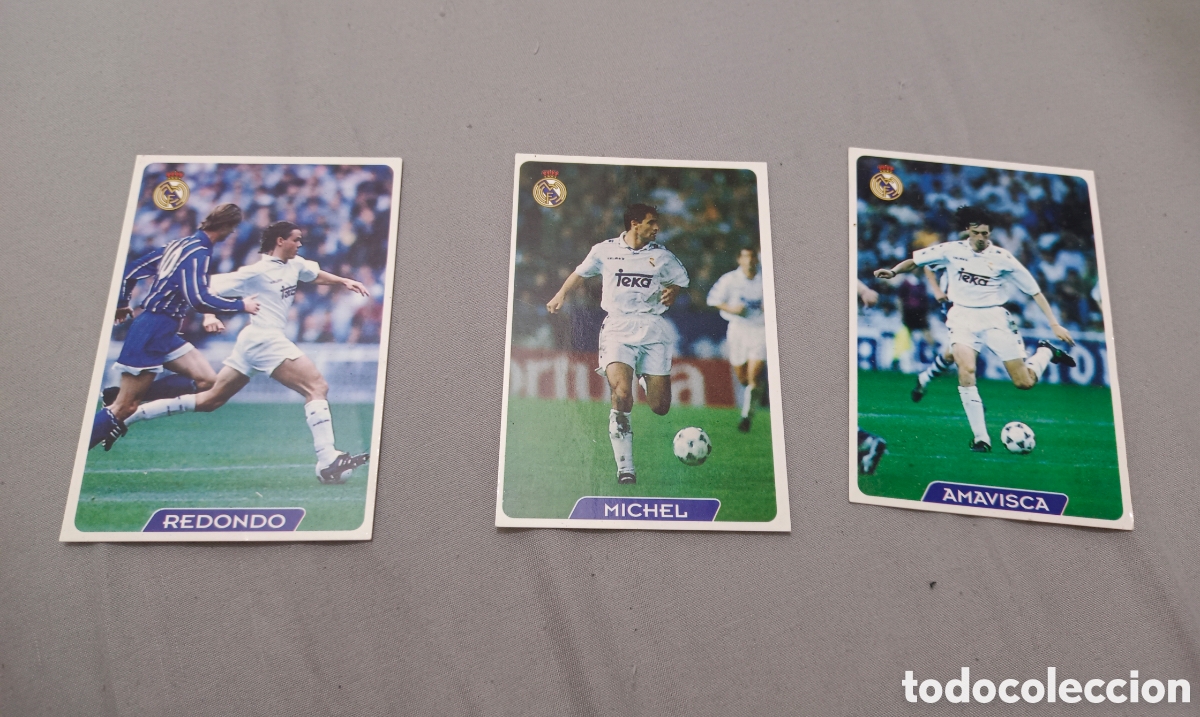 Coleccionismo cromos antiguos: 3 cromos Real Madrid mundicromos Amavisca , Redondo , Michel 95 / 96