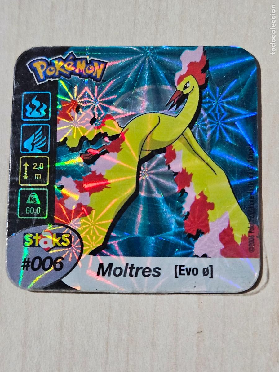Collectable Antique Stickers: STAKS 6 MOLTRES - POKEMON STAKS - IMAN - 2006