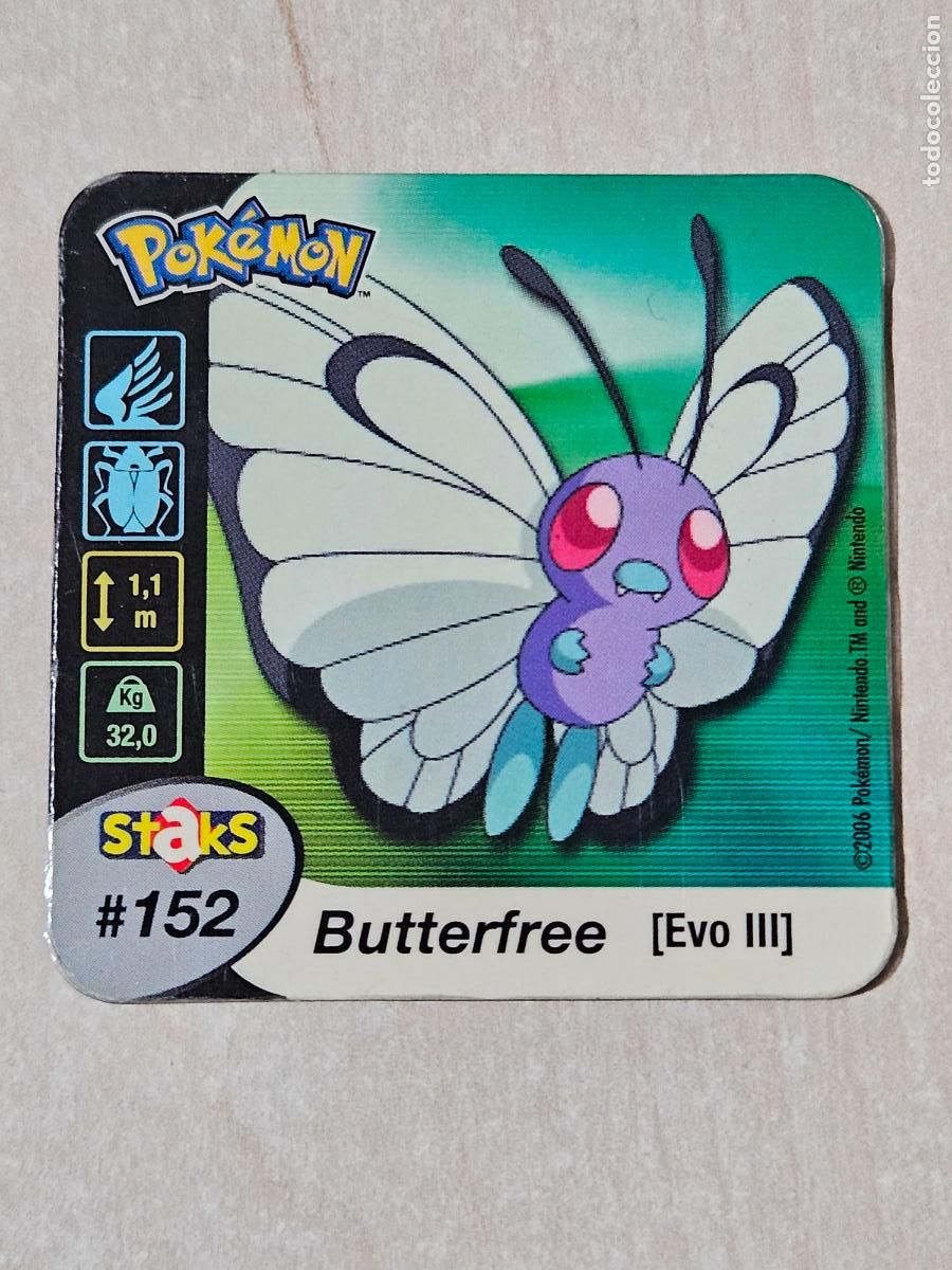 Coleccionismo cromos antiguos: STAKS 152 BUTTERFREE - POKEMON STAKS - IMAN - 2006