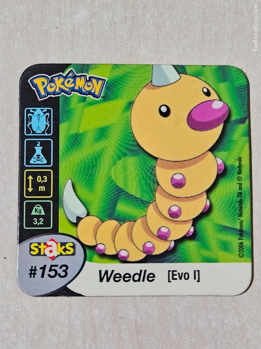 Coleccionismo cromos antiguos: STAKS 153 WEEDLE - POKEMON STAKS - IMAN - 2006