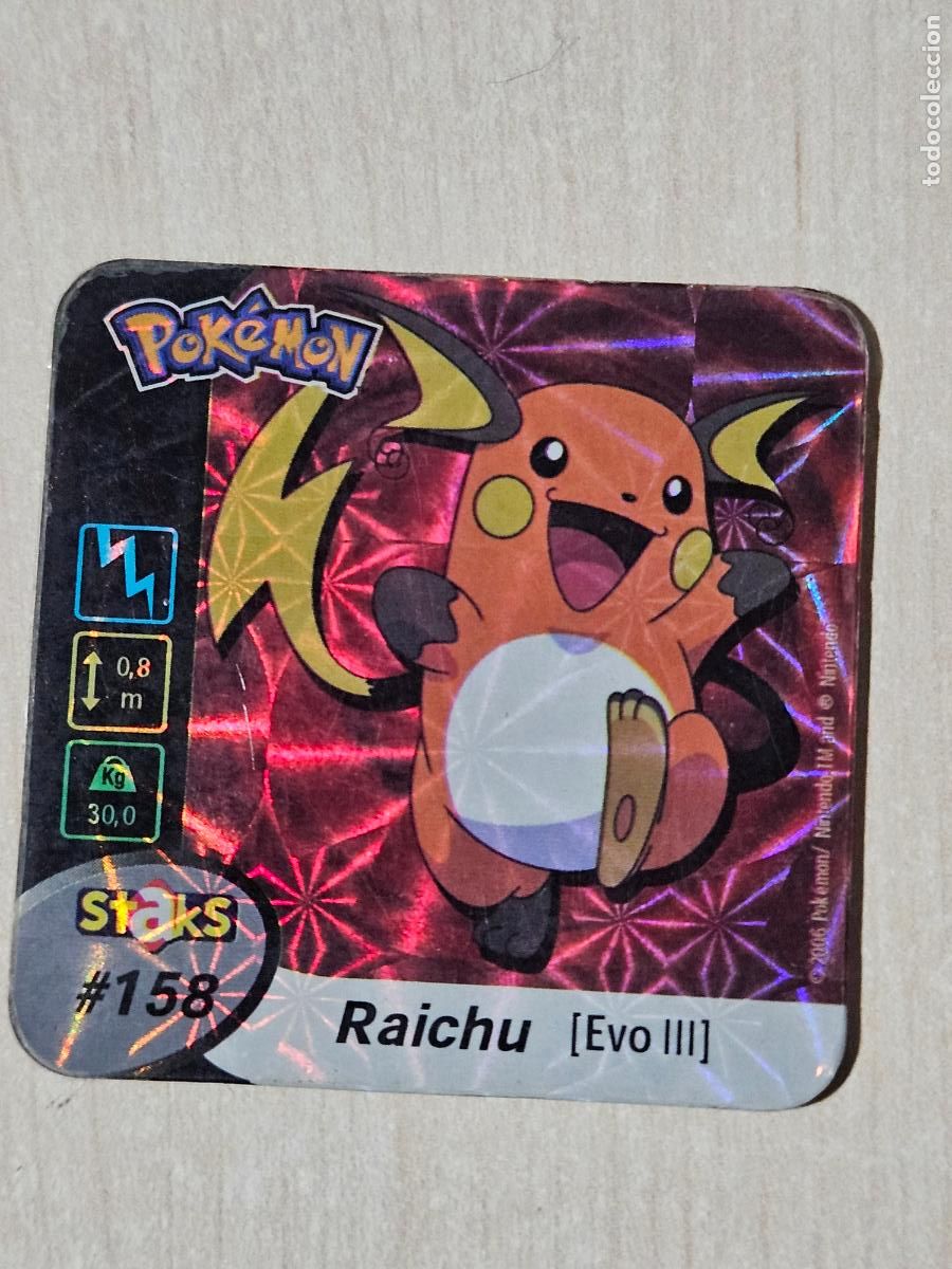 Coleccionismo cromos antiguos: STAKS 158 RAICHU - POKEMON STAKS - IMAN - 2006