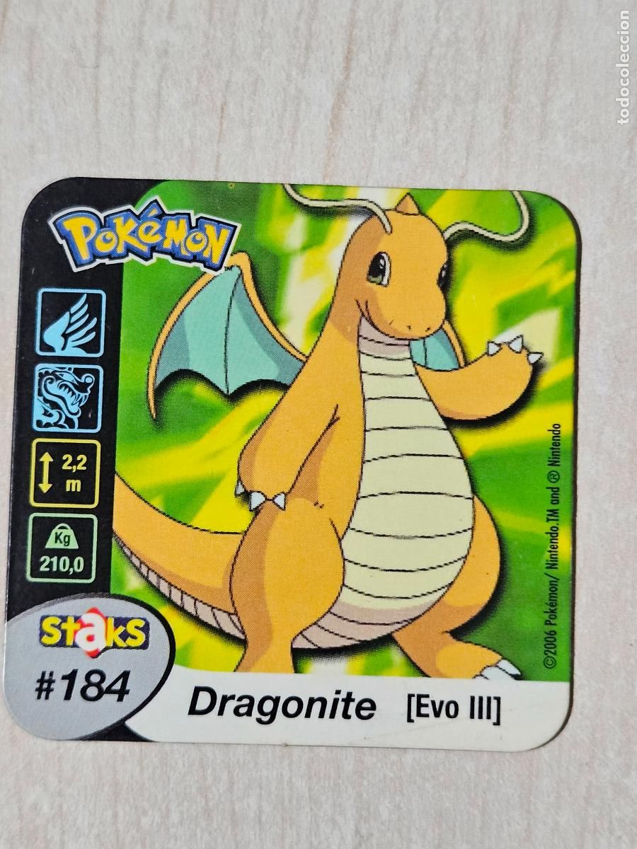 Coleccionismo cromos antiguos: STAKS 184 DRAGONITE - POKEMON STAKS - IMAN - 2006