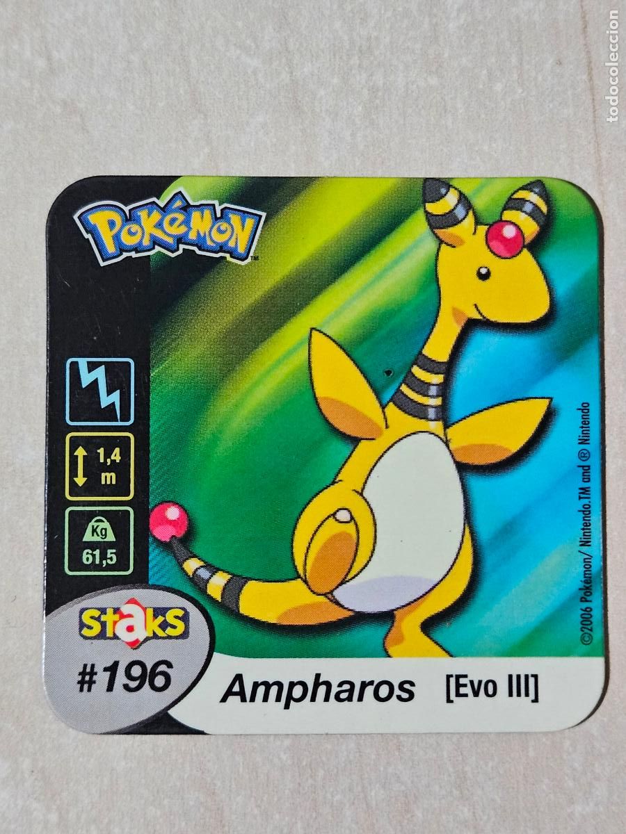 Coleccionismo cromos antiguos: STAKS 196 AMPHAROS - POKEMON STAKS - IMAN - 2006