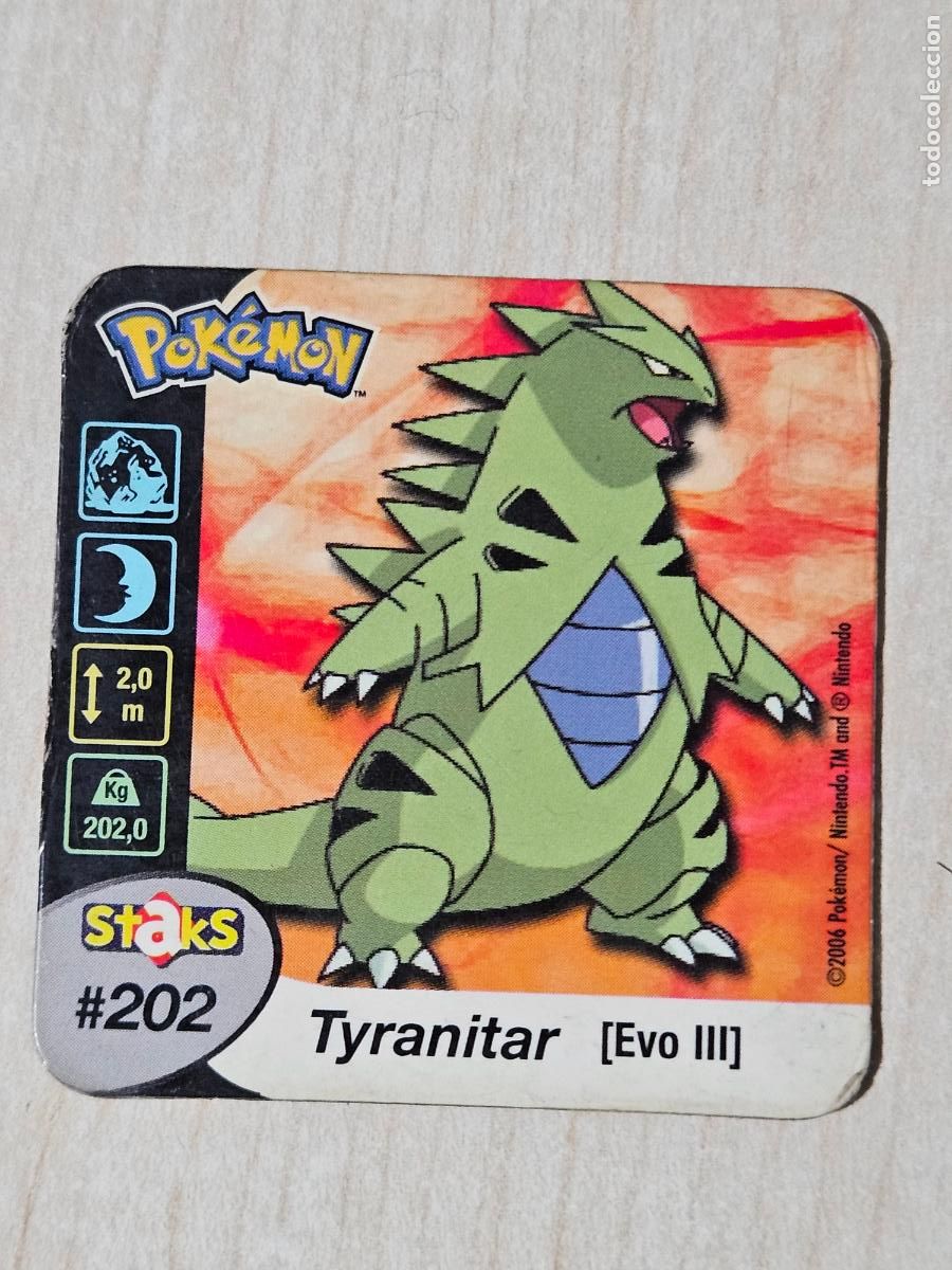 Coleccionismo cromos antiguos: STAKS 202 TYRANITAR - POKEMON STAKS - IMAN - 2006