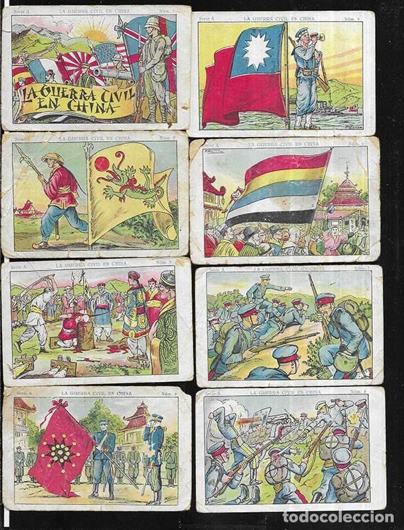 Coleccionismo cromos antiguos: Cromo. La Guerra Civil en China. N&ordm;s. 1-2-3-4-5-6-7-8-9. Chocolate.E. Juncosa siglo XX