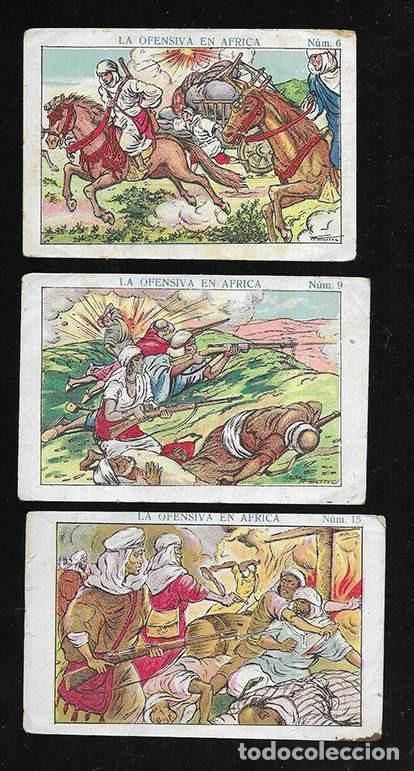 Coleccionismo cromos antiguos: Cromo. La Ofensiva en Africa n&ordm;s 6-9-15. Chocolates Sultana y Americano 1915