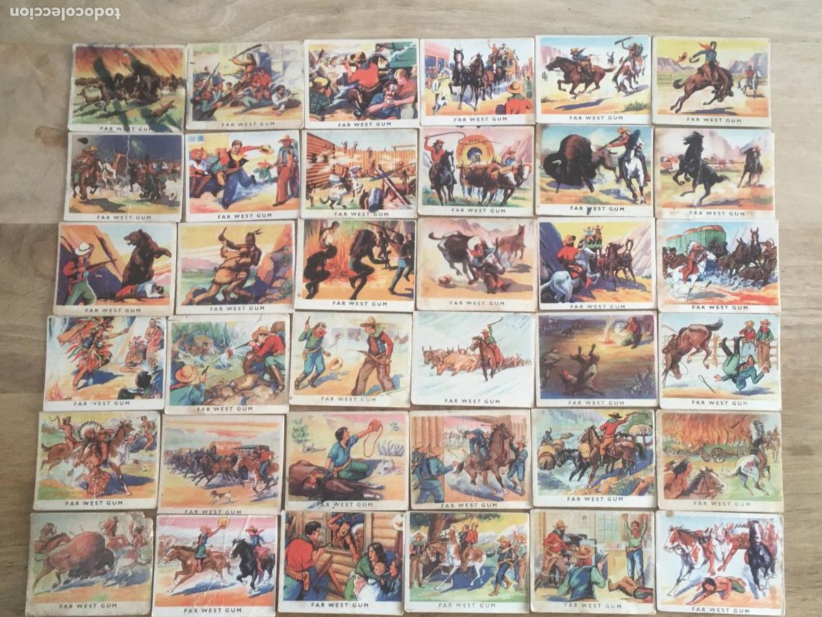 Colecionismo Cromos antigos: far west gum oeste salvaje chicle hinchable globo 36 cromos diferentes nunca pegados