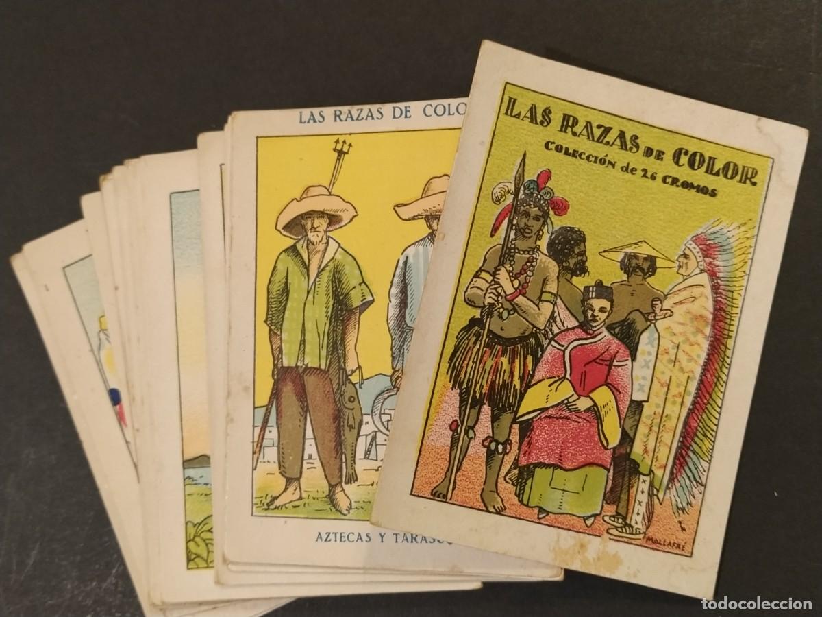 Coleccionismo cromos antiguos: LAS RAZAS DE COLOR - COLECCION COMPLETA 26 CROMOS ANTIGUOS - VER FOTOS
