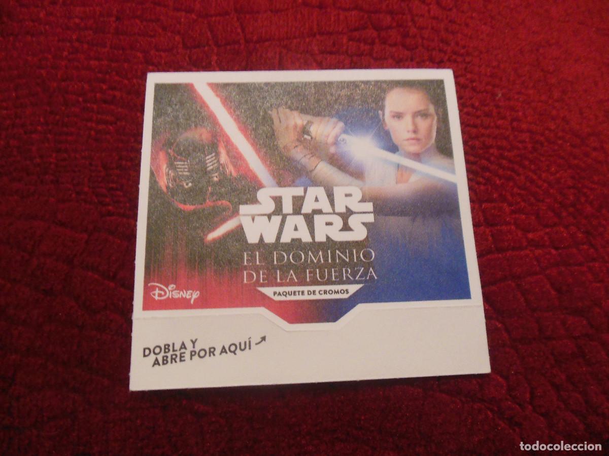 Coleccionismo cromos antiguos: 1 SOBRE DE CROMOS SIN ABRIR STAR WARS EL DOMINIO DE LA FUERZA DISNEY DE HIPERCOR EL CORTE INGLES